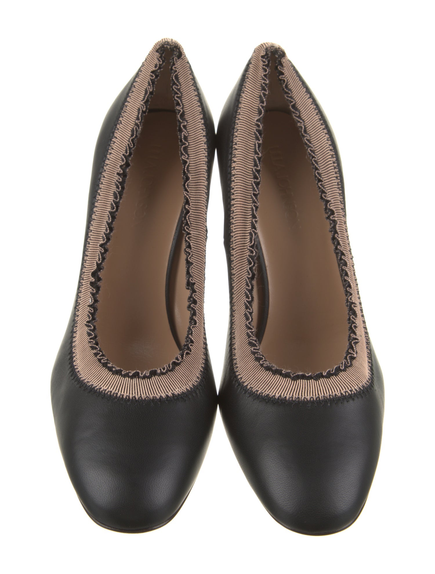 Ulla Johnson Leather Ruffle Embellishment Pumps